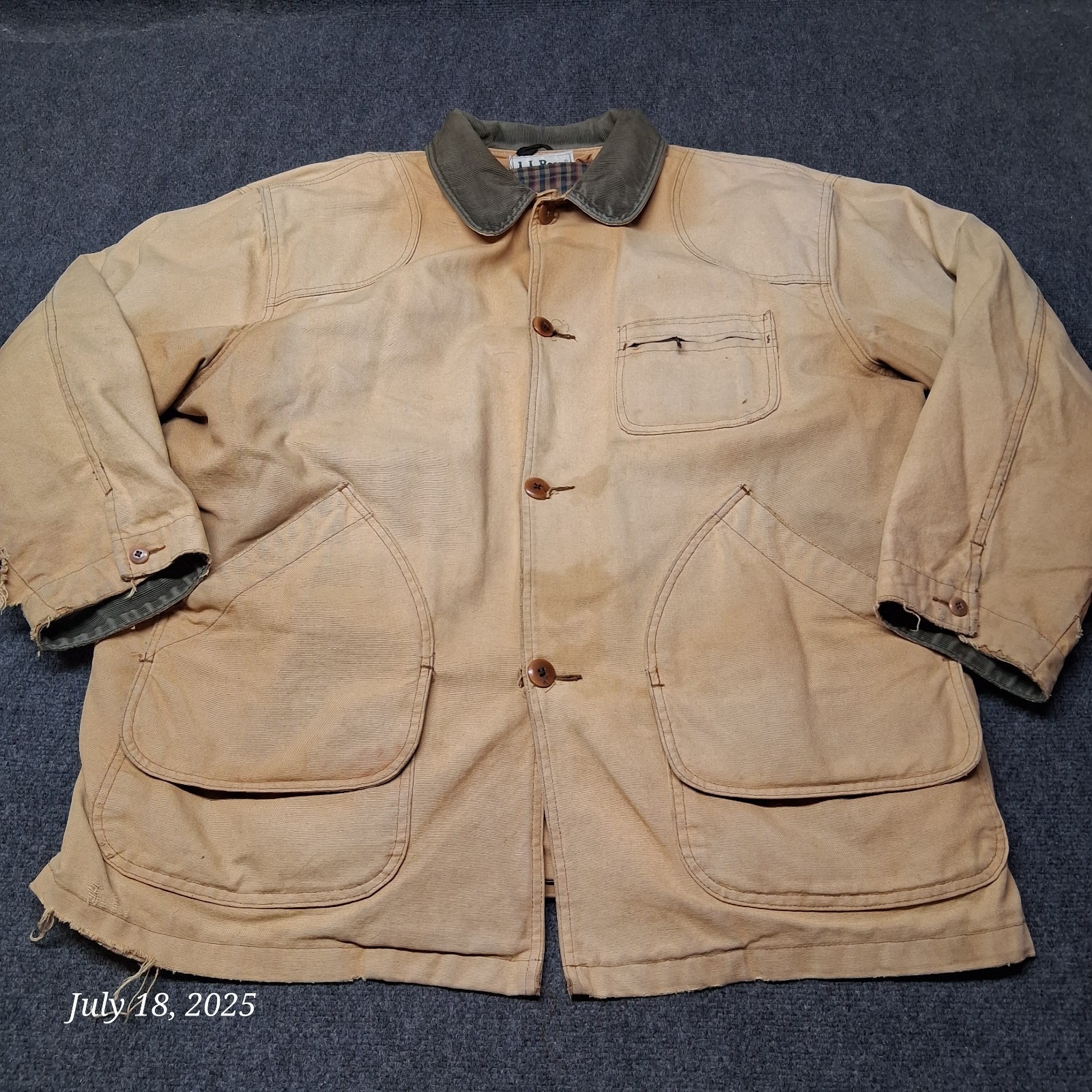 Vintage Ll Bean Canvas Chore Coat Men Xl Tall Flannel Lining Streetwear